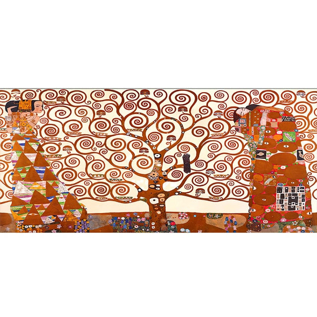 Tree of life Gustav Klimt Landscape Wall Art Canvas Scandinavian Poster Print Modern Wall Art Picture for Living Room