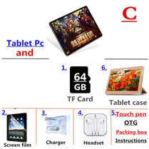 New Tablet Pc 10.1 inch Android 10.0 Google Play 3G 4G Phone Call Tablets WiFi Bluetooth GPS Tempered Glass 10 inch Tablet