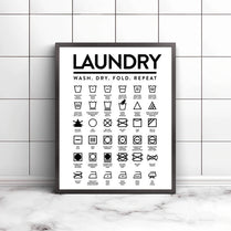 Laundry Room Wall Decor Laundry Room Signs Canvas Prints and Poster Laundry Icons Art Painting Picture Modern Wall Decoration