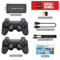 DATA FROG 4K HD Video Game Console 2.4G Double Wireless Controller For PS1/GBA Classic Retro TV Game Console 64GB 10000 Games