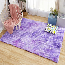 Dark Grey Plush Carpet for Living Room Tie Dyeing Fluffy Rugs Kids Anti-slip Bed Room Floor Rugs Window Bedside Soft Velvet Mat