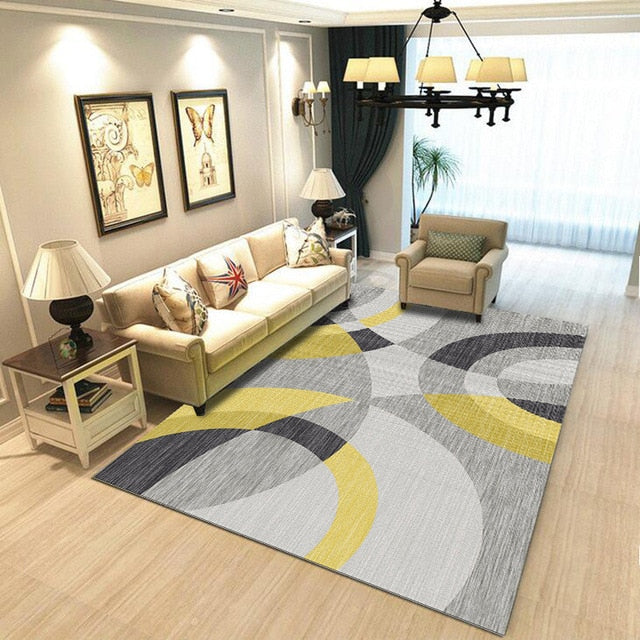 Geometric Anti-slip Carpet Indoor Printed Decoration Area Rugs Living Room Bedroom Bedside Bay Window Sofa Floor Decor Mat