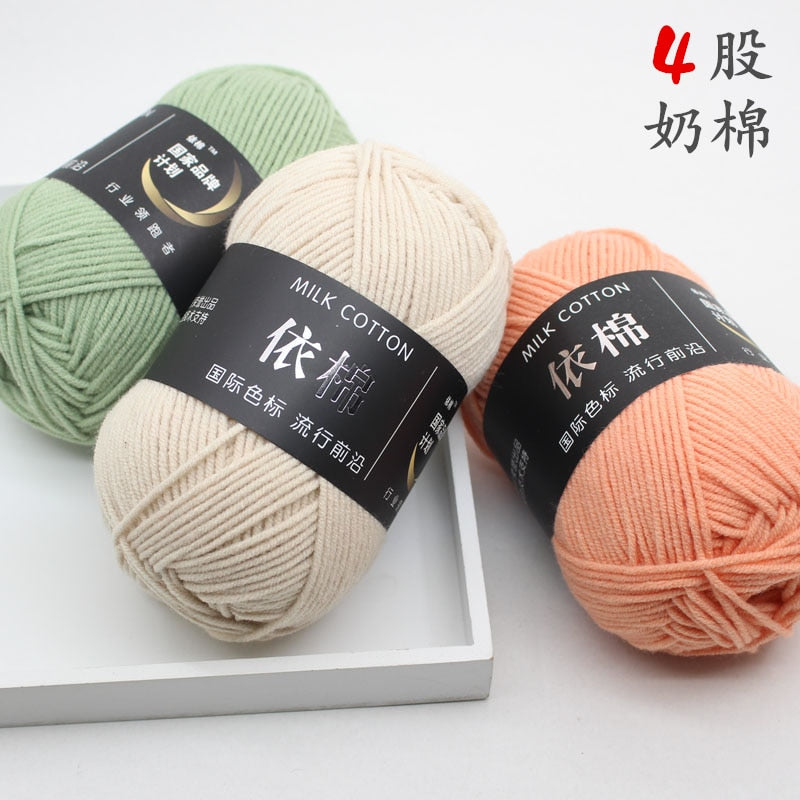 Hot Sale Multi Color Cotton Silk Knitting Yarn Soft Warm Baby Yarn for