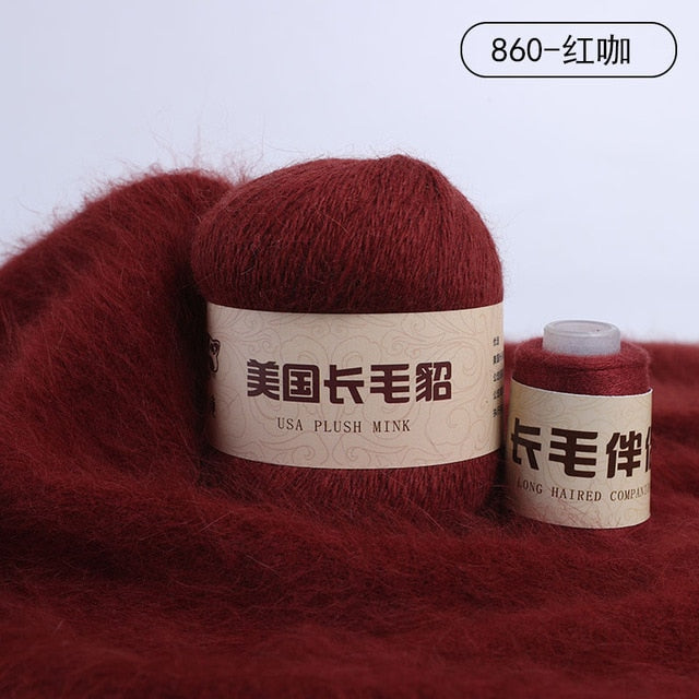 50+20g/set Long Plush Mink Cashmere Yarn Anti-pilling Fine Quality Hand-Knitting Thread For Cardigan Scarf Suitable for Womanпря webstore.myshopbox.net