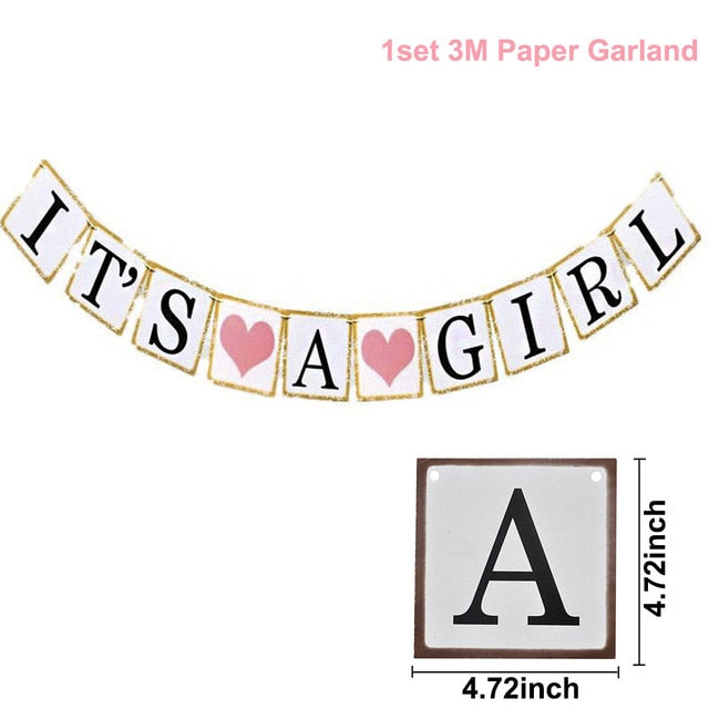 1 Set Gender Reveal Hanging Decor Letter "It's A Boy Or Girl" DIY Banner Paper Garland Kids Birthday Baby Shower Party Supplies webstore.myshopbox.net