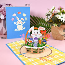 Easter Card Bunny Egg Flowers Basket Pop-Up Card 3D Greeting Card Cute Animals Birthday card for Kids webstore.myshopbox.net