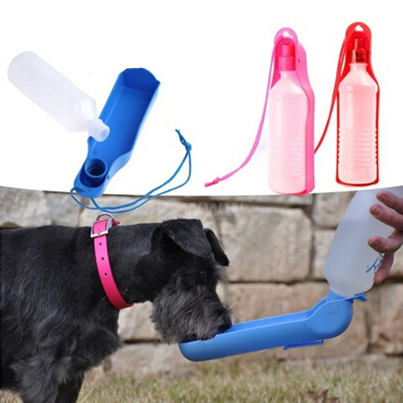 250ml Pet Dog Water Bottle Outdoor Travel Portable Pets Cap Feed Drinking Bowl Automatic Water Feeder Perro Gatos Acessorios