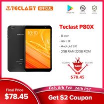 8 inch Tablet Teclast P80X Android 9.0 4G Phablet SC9863A Octa Core 1280x800 IPS 2GB RAM 32GB ROM Tablet PC GPS Dual Cameras