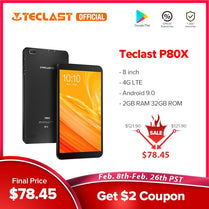 Teclast P80X 8 inch Tablet Android 9.0 4G Phablet SC9863A Octa Core 1280*800 IPS 2GB RAM 32GB ROM Tablet PC Dual Cameras GPS