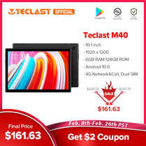 Teclast M40 10.1'' Tablet 1920x1200 4G Network UNISOC T618 Octa Core 6GB RAM 128GB ROM Tablets PC Android 10 Dual Wifi Type-C