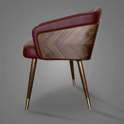 Modern Solid Wood Dining Chairs Home Living Room Furniture Fold Sofa Armchair Restaurant Chair Fabric Leather Art Backrest Stool