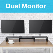3 Shelf Monitor Stand Riser w/ Adjustable Length and Angle Computer TV PC Stand