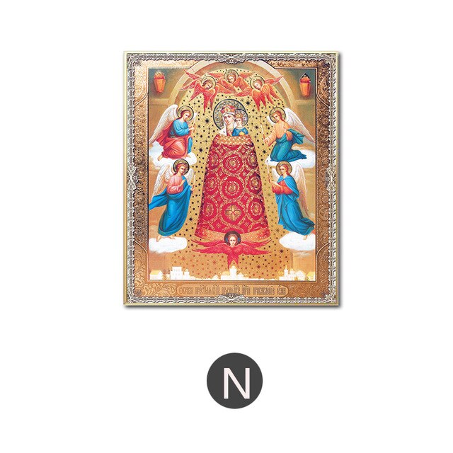 Canvas Painting Religion Icon Of St. Nicholas Portrait Posters And Prints Wall Art Madonna And Children Wall DéCor No Frame
