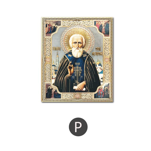 Canvas Painting Religion Icon Of St. Nicholas Portrait Posters And Prints Wall Art Madonna And Children Wall DéCor No Frame