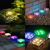 Solar Ice Light Crystal Brick Landscape Light for Courtyard Pathway Patio Pool Pond Garden Glass Path Light Outdoor Decoration