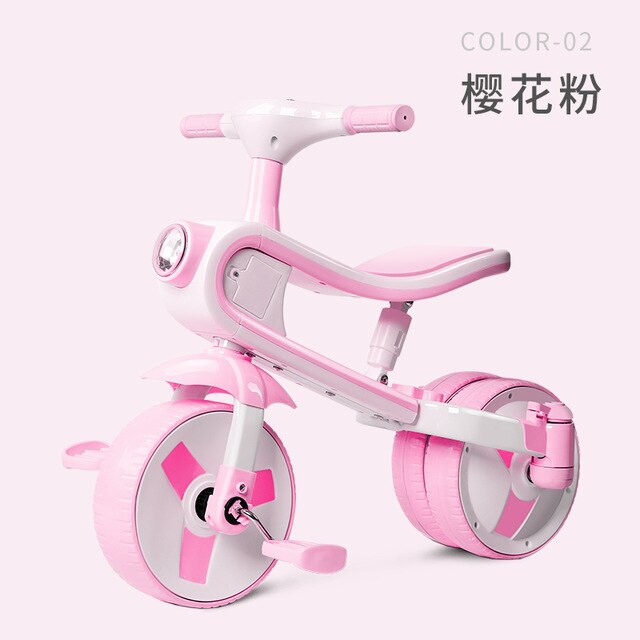 2 In 1 kids Tricycle Baby Bike Bicycle Children Balance Bike Ride on Toys  Car birthday Gift with Music For 2-6 Years Old