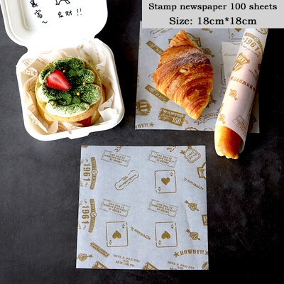 100 Pcs Oil-Proof Wax Paper For Food Wrapper Paper Bread Sandwich Burger Fries Wrapping Baking Tools Fast Food Bread Oil-Paper webstore.myshopbox.net