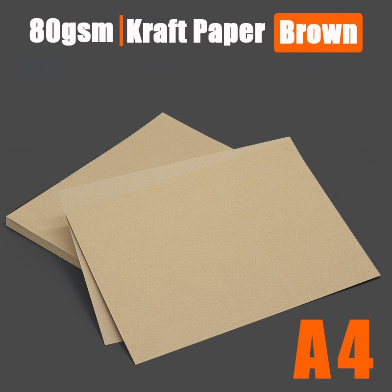 80gsm 100pcs Gift Packaging Paper A4 Brown Kraft Paper