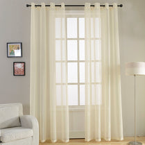 Modern Plain White Sheer Curtains for Living Room Bedroom Voile Tulle Window Curtains for Kitchen Grommet Pencil Pleated Hooks