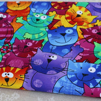 Cartoon cats patchwork sewing digital print fabric cotton tissues webstore.myshopbox.net